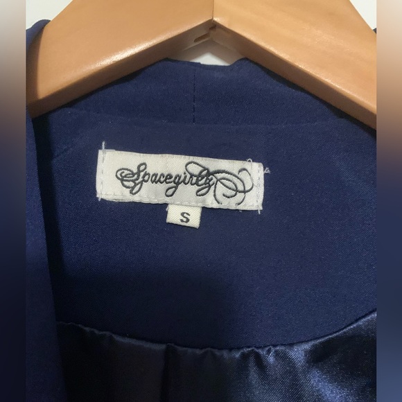Super CUTE royal navy blue short blazer Spacegirl jacket with tails long sleeve - Picture 7 of 12